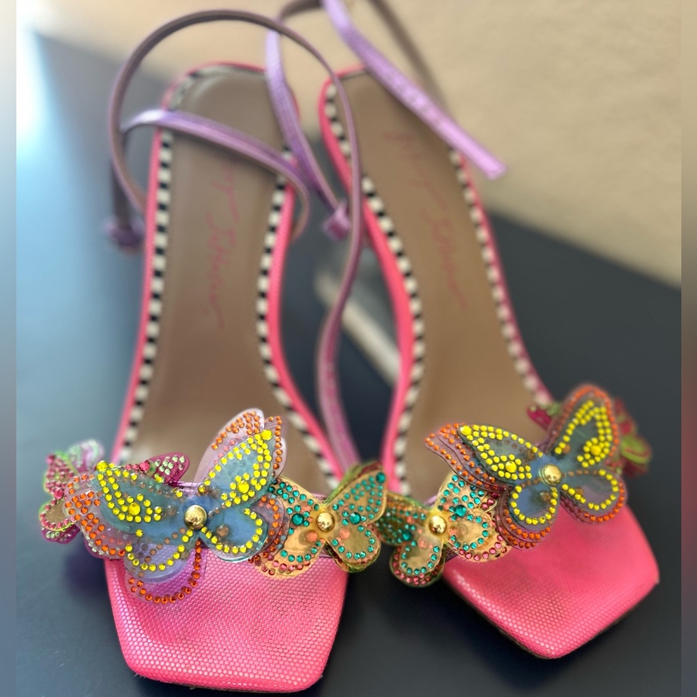 Betsey Johnson Clear Butterfly Wedges - Size 5.5 - Picture 3 of 10